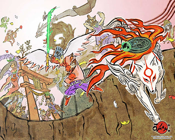 Ōkami 大神 Amaterasu and Waka, okami, amaterasu, waka HD wallpaper