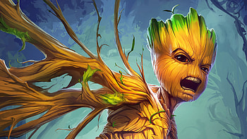 Groot, Baby Groot, Grown up, Laptop HD wallpaper