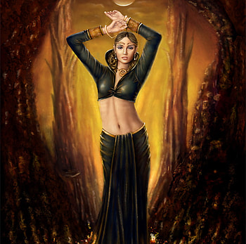 The Prisoner, abstract, moonlight, fantasy, girl, forest, prisoner, beauty HD wallpaper