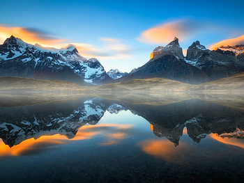 The Andes Mountains,South America, mist, reflection, clouds, patagonia, nature, mountains, lake, chile HD wallpaper