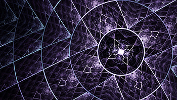 Purple White Kaleidoscope Fractal Flower Shapes Lines Abstract HD wallpaper