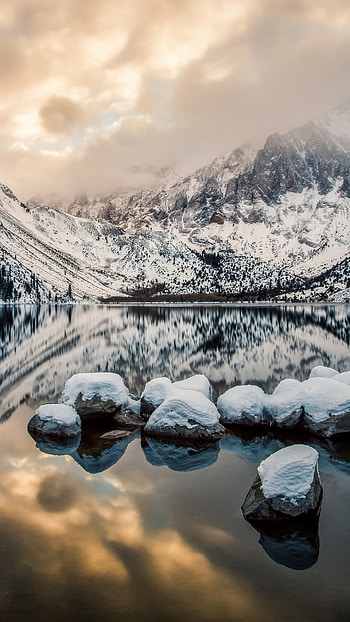 Lake in Winter, Lakes HD phone wallpaper