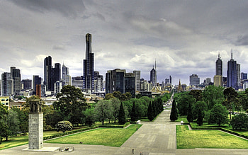 Cities, Nature, Building, Park, Skyscrapers, Stroll, Handsomely, It's Beautiful, Australia, Melbourne HD wallpaper