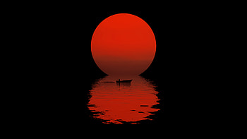 Sunset S Echo Nighttime Serenity On The Water Dark Oled, artist, artwork, digital-art, dark, black, oled HD wallpaper