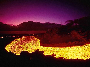 Lava Flowing, night, volcano, lava flow HD wallpaper