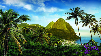 Caribbean Islands, St. Lucia beauty, Caribbean islands scenery HD wallpaper