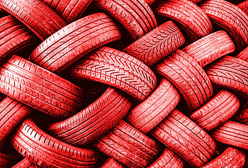 Wheels, red tyres, arranged HD wallpaper
