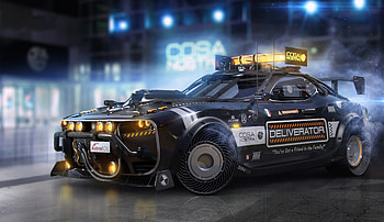 Cyberpunk Pizza Delivery Car , cyberpunk, cars, artstation HD wallpaper