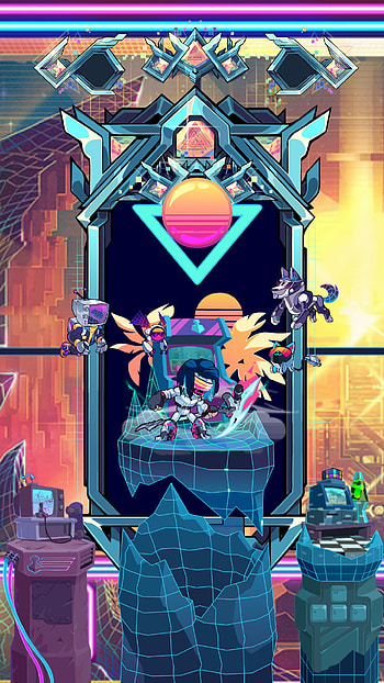 Synthwave, electric blue, synth, brawlhalla, battle pass, boom box, nix HD phone wallpaper