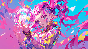 Pink Aesthetic Anime Girl, anime girl, pink aesthetic, Anime, colorful, magic HD wallpaper