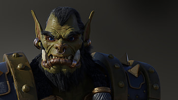 Fan-made Warcraft orc, Artistic homage, Amazing fanart, Captivating concept HD wallpaper