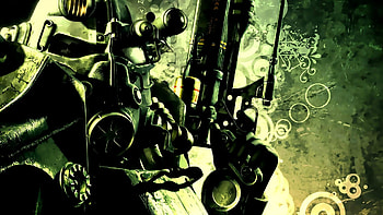 digital Art, Fallout, Gun, Power Armor / and Mobile Backgrounds HD wallpaper