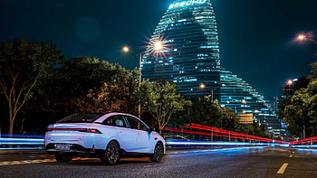 Timelapse, XPeng P5 sedan HD wallpaper