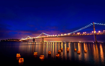 City Lights, Cities, Night, Lights, Lanterns, Bridge, San Francisco HD wallpaper