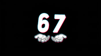 67 Hands — Glitch Meme, Number, Black HD wallpaper