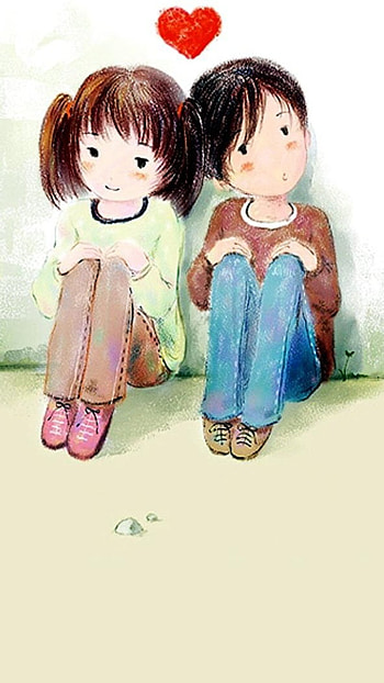 Couple Cartoon, Love, Couple Art HD phone wallpaper