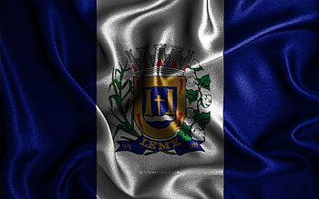 Leme flag, , silk wavy flags, brazilian cities, Day of Leme, Flag of Leme, fabric flags, 3D art, Leme, cities of Brazil, Leme 3D flag HD wallpaper