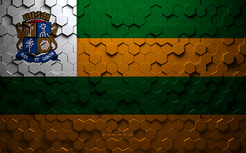 Flag of Aracaju, honeycomb art, Aracaju hexagons flag, Aracaju, 3d hexagons art, Aracaju flag HD wallpaper