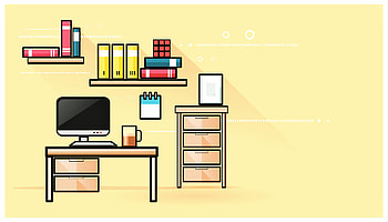 Student Workstation Desk Computer Books Minimalism 10k, computer, minimalism, desk, table, artwork, artist, digital-art HD wallpaper