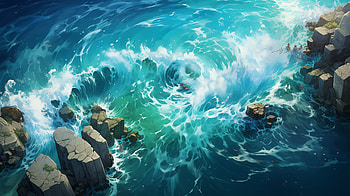 Artistic Ocean Swirl - Sea Vortex Background, artistic, nature, ocean, sea HD wallpaper