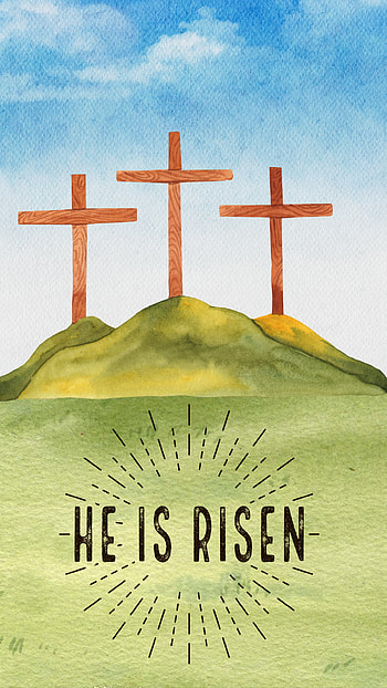 Risen, spring, he_is_risen, christ, jesus, christian, cross, easter HD phone wallpaper