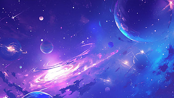 Mystery of the Universe, space, purple, AI Art, planet HD wallpaper