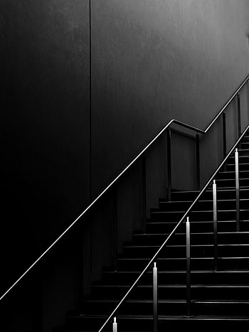 Dark, Minimalism, Stairs, Ladder, Railings, Handrail HD phone wallpaper