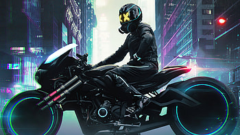 The Cyber Cycle Ride , cyberpunk, scifi, artist, artwork, digital-art, artstation HD wallpaper