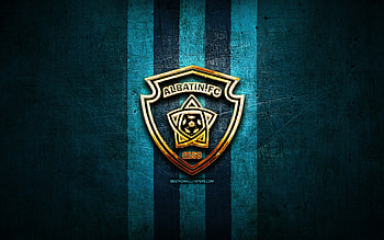 Al Batin FC, golden logo, Saudi Professional League, blue metal background, football, saudi football club, Al Batin logo, soccer, Al-Batin FC HD wallpaper