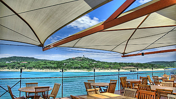 Restaurant Amidst The Sea, amidst, sea, restaurant, nature HD wallpaper