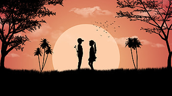 Boy Girl Love Cute Sunset HD wallpaper