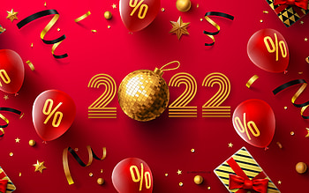 Happy New Year 2022, red background, 2022 concepts, 2022 New Year, 2022 Christmas sale, New Years Sale, New Year 2022, Red 2022 background HD wallpaper