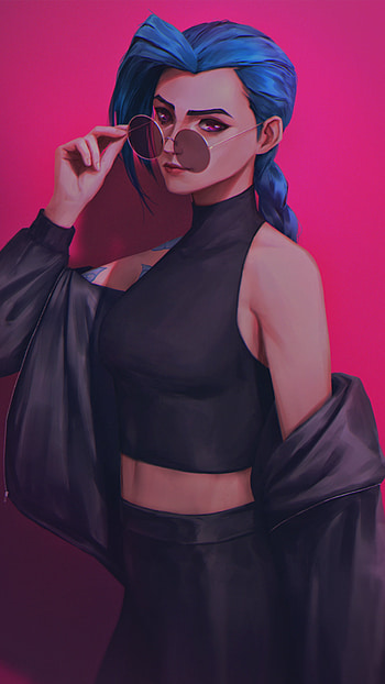 Jinx, gir, pink, waifu, lol, leagueoflegends, supreme, powder, arcane, videogames HD phone wallpaper