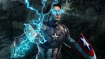 Captain America Mjolnir Avengers Endgame , avengers-endgame, captain-america, 2019-movies, movies, behance, superheroes, artwork HD wallpaper
