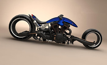 Custom Bike, bike, custom, digiart, chopper HD wallpaper