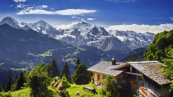 Switzerland , Mountainous skyline, Nature's canvas, Heavenly abode HD wallpaper