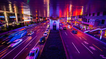 Cities, Auto, Night, City, Lights, Road HD wallpaper