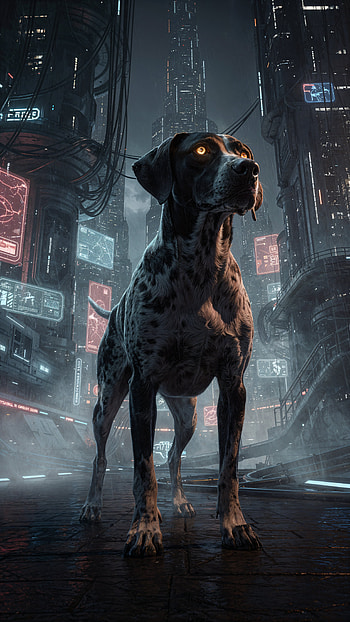 Neon Sentinel — German Shorthaired Pointer , dog HD phone wallpaper