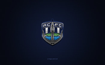 Auckland City FC, New Zealand football club, blue logo, blue carbon fiber background, New Zealand National League, football, Auckland, New Zealand, Auckland City FC logo HD wallpaper