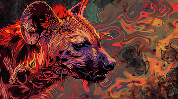 Vibrant Hyena Art, hyena HD wallpaper