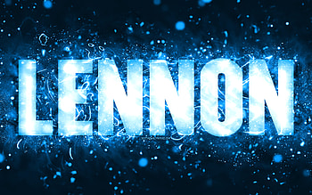 Happy Birtay Lennon, , blue neon lights, Lennon name, creative, Lennon Happy Birtay, Lennon Birtay, popular american male names, with Lennon name, Lennon HD wallpaper
