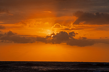 Nature, Sunset, Sky, Sea, Clouds, Horizon HD wallpaper