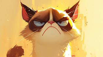 Grumpy Cat: A Ultra for Cat Lovers, grumpy cat, cat, cartoon, Grumpy HD wallpaper