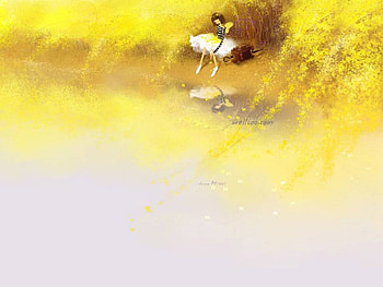 Spring Girl, umbrella, suitcase, lady, butterfly wings, sitting by water HD wallpaper