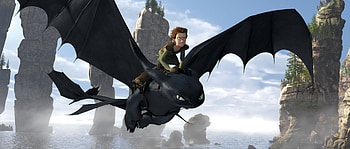 toothless, hiccup, flyng, water HD wallpaper