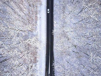 Aerial shot, highway, nature HD wallpaper