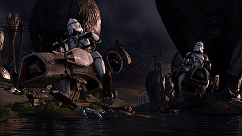 Speeder Bike Patrol — Star Wars Clone Troopers ( U ) HD wallpaper