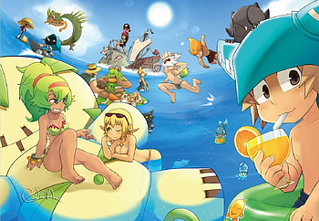 Wakfu, girl, boy, warrior HD wallpaper