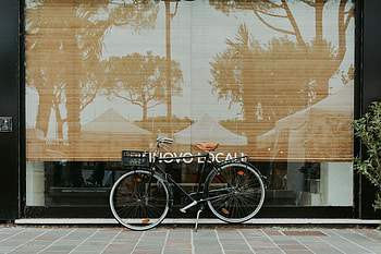 Reflection, Miscellanea, Miscellaneous, Facade, Street, Bicycle, Elevation HD wallpaper