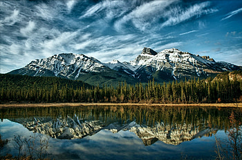 Nature, Mountains, Reflection, Canada, Forest, Color, Colors HD wallpaper
